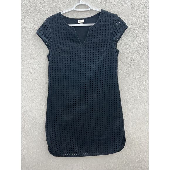 Womens Merona Black Cap Sleeve Crochet Square Detail Size XS - Picture 1 of 10